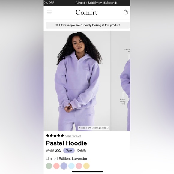 BRAND NEW Comfrt Clothing pastel lavender set - Picture 3 of 5